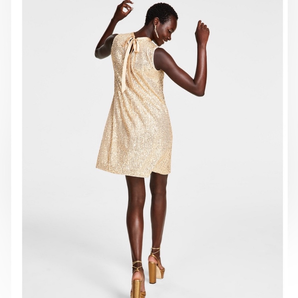 Urban Outfitters | NWT Kensie Gold Sequin A-Line Dress - sz 8